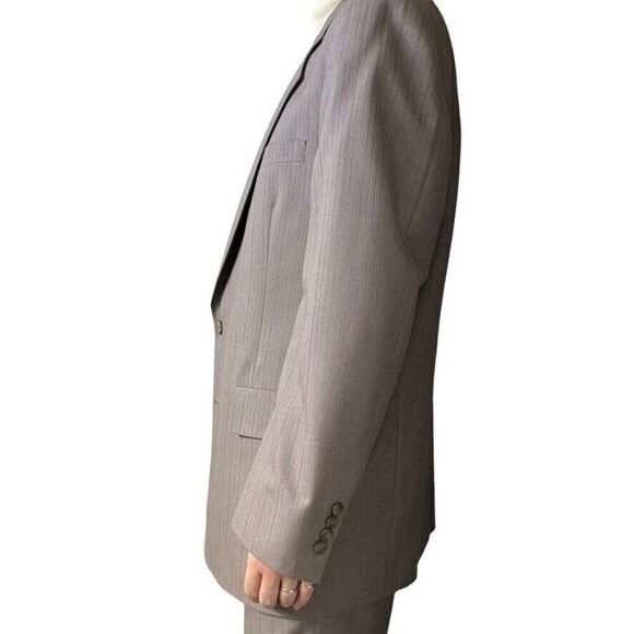 Vintage Christian Dior Gray 100% Wool Suit Sport Coat Blazer Trouser Set 42R - Picture 8 of 16